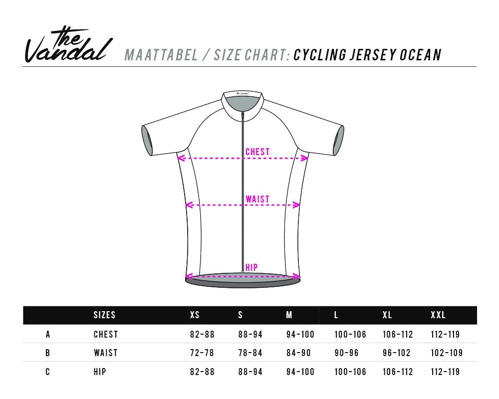 sizing cycling jersey ocean