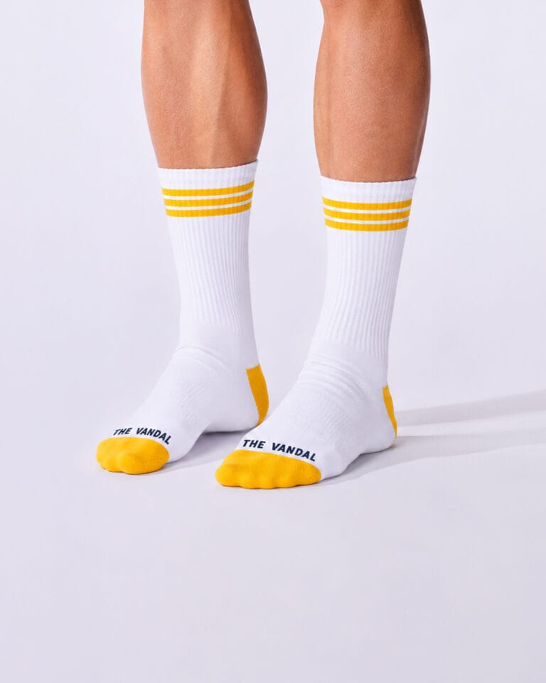 Yellow stripe sport sock