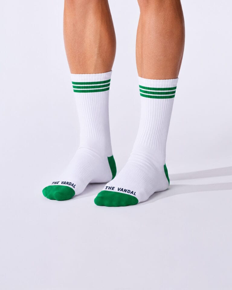 Green stripe sport sock
